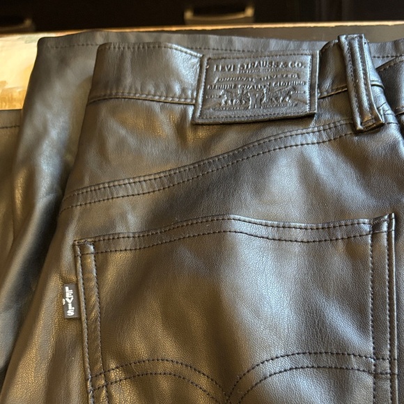 Levi's Black Leather Boot Cut Pants - Picture 2 of 4